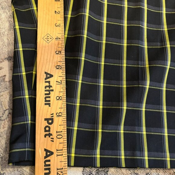 Adidas Mens Yellow & Black Plaid Golf Shorts Size 38 Polyester Blend - Picture 6 of 7